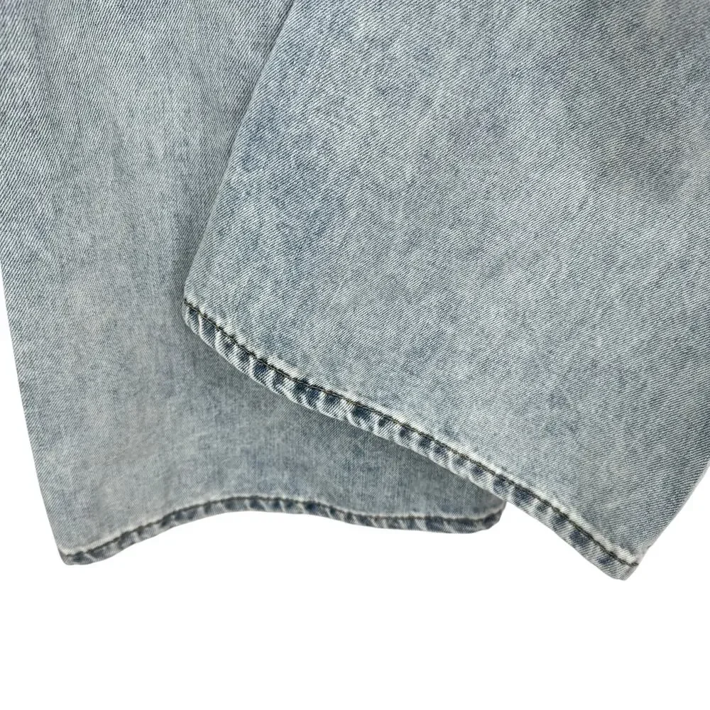 RM Rebecca Minkoff NWT SZ 10 Women's Wide Leg 100% Cotton Jeans Blue High Rise
